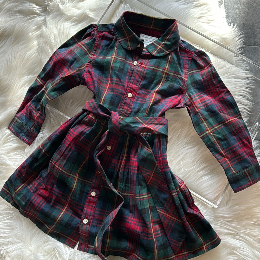 Lauren Ralph Lauren Red and Green Plaid Shirt Dress